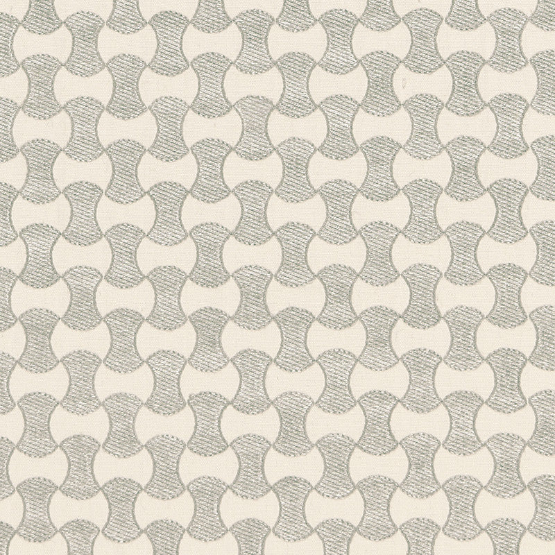 Nolita Embroidery Zinc 67110 by Schumacher Designer Fabric ESSENTIALS: SMALL-SCALE UPHOLSTERY I COTTON 63% SPUN VISCOSE 37% INDIA MARTINDALE 10,000 </p><p>Repeat: Horizontal: 3/4" (2CM) and Vertical: 1 1/2" (4CM) 50.625 - Swanky Fabrics -