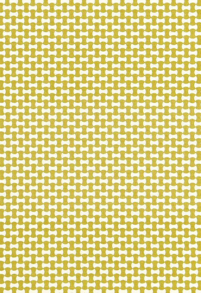 Nolita Embroidery Citron 67113 by Schumacher Designer Fabric Chroma 63% Cotton, 37% Spun Martindale 10,000 Horizontal: 3/4- and Vertical: 1.5 50.625 - Swanky Fabrics -
