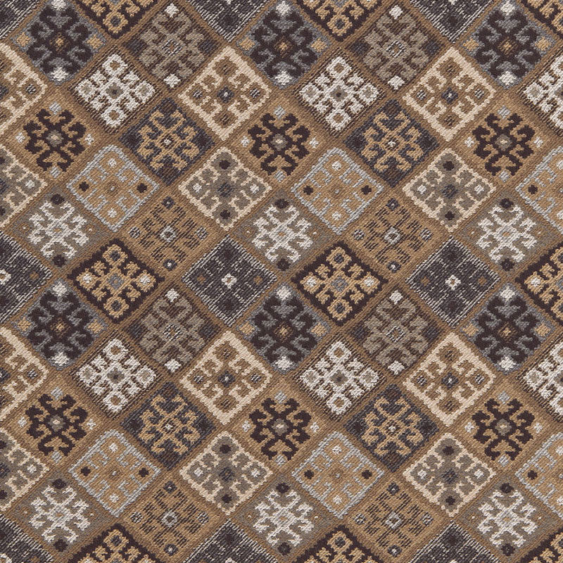 Kilim Weave Buckskin 67140 by Schumacher Designer Fabric LUXE LODGE See Sample BELGIUM HEAVY DUTY </p><p>Repeat: Horizontal: 10 3/4" (27CM) and Vertical: 13 3/4" (35CM) 53 1/2" WIDE (136CM) - Swanky Fabrics -