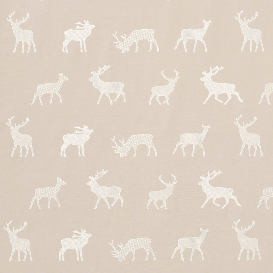 Schumacher Fabric Caribou Embroidery - Parchment