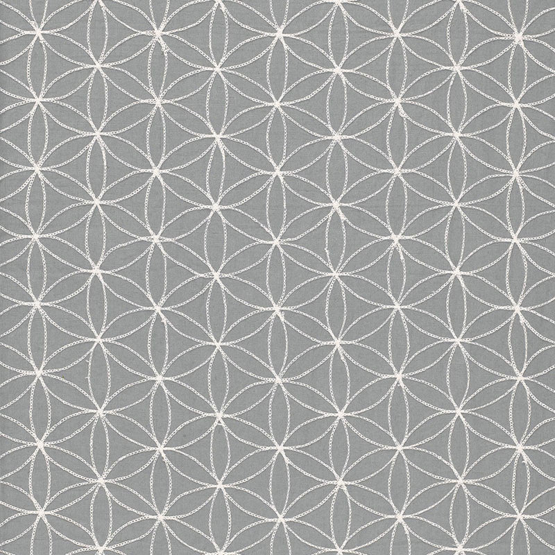 Kaleidoscope Smoke 67210 by Schumacher Designer Fabric AU NATUREL 2 See Sample INDIA . </p><p>Repeat: Horizontal: 5 1/4" (13CM) and Vertical: 3" (8CM) 52" WIDE (132CM) - Swanky Fabrics -