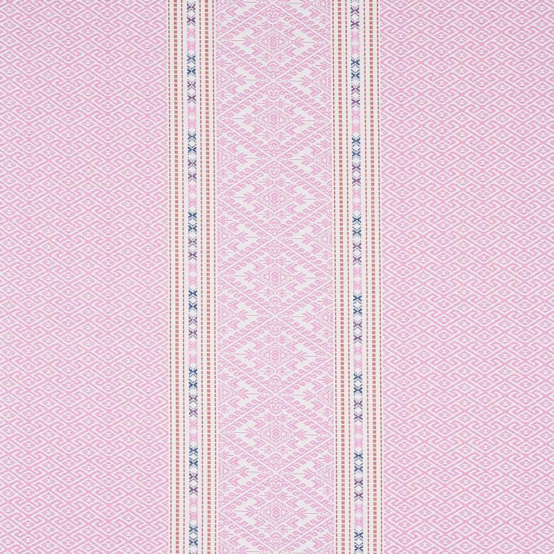 Ruiz Jacquard Pink 80612 by Schumacher Designer Fabric Tapis 26.67" - Swanky Fabrics -