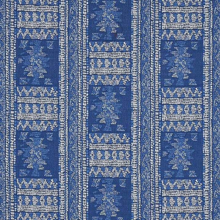 Maracena Jacquard Blue 80630 by Schumacher Designer Fabric Tapis 13.5" - Swanky Fabrics -