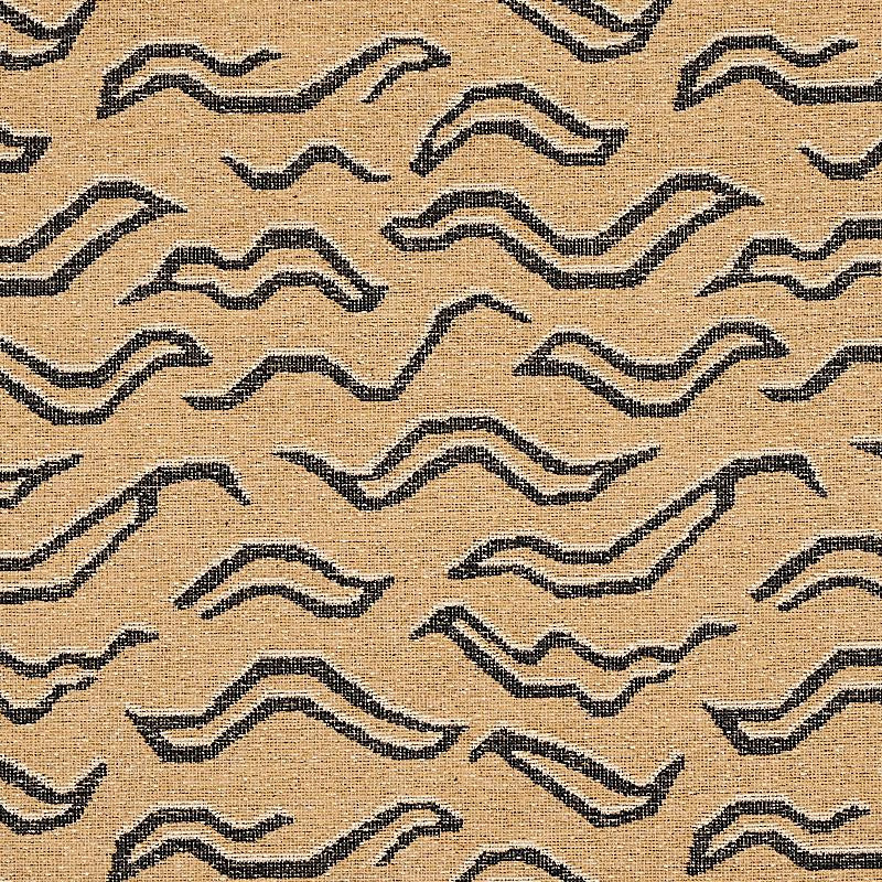 Kata Camel With Black 80680 by Schumacher Designer Fabric Tapis 8.1" - Swanky Fabrics -