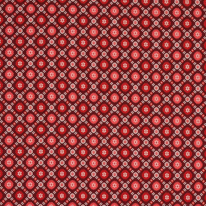 Larissa Burgundy 80771 by Schumacher Designer Fabric Cabana 1.5" - Swanky Fabrics -
