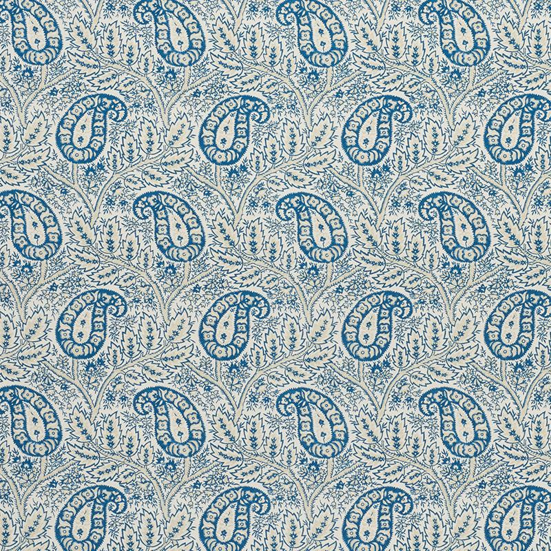 Whittaker Paisley Indigo 1297002 by Schumacher Designer Fabric Classic Prints 7.75" - Swanky Fabrics -