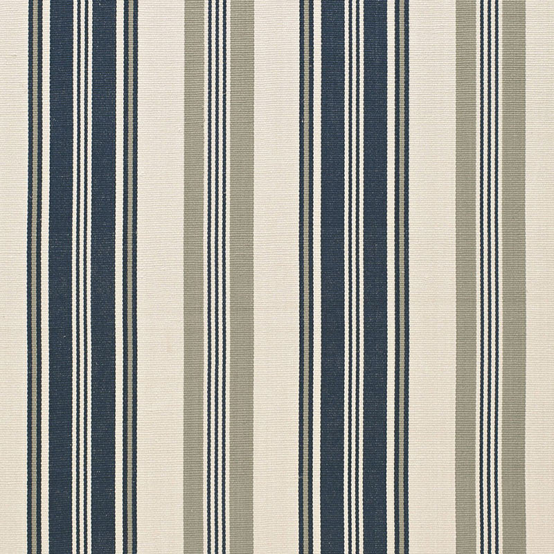 Fjord Stripe Indigo 67480 by Schumacher Designer Fabric AU NATUREL 2 See Sample INDIA MEDIUM DUTY </p><p>Repeat: Horizontal: 13 1/8" (33CM) and Vertical: - 52 3/4" WIDE (134CM) - Swanky Fabrics -