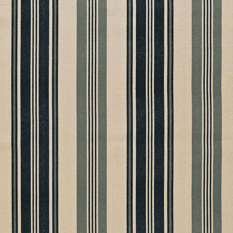 Fjord Stripe Ebony 67481 by Schumacher Designer Fabric AU NATUREL 2 See Sample INDIA MEDIUM DUTY </p><p>Repeat: Horizontal: 13 1/8" (33CM) and Vertical: - 52 3/4" WIDE (134CM) - Swanky Fabrics -