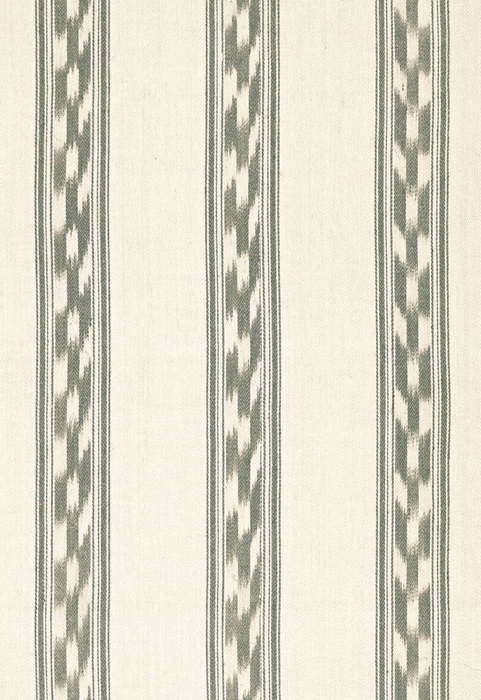 Mojave Ikat Stripe Slate 67512 by Schumacher Designer Fabric Ikat-Collection 65% Linen, 35% Jute Martindale 30,000 Horizontal: 9 and Vertical: 4.25 53.5 - Swanky Fabrics -