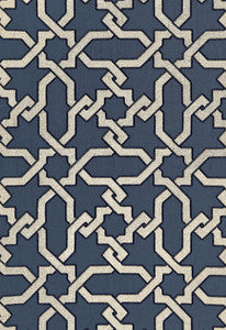 Schumacher Fabric Cordoba Embroidery Indigo 67570