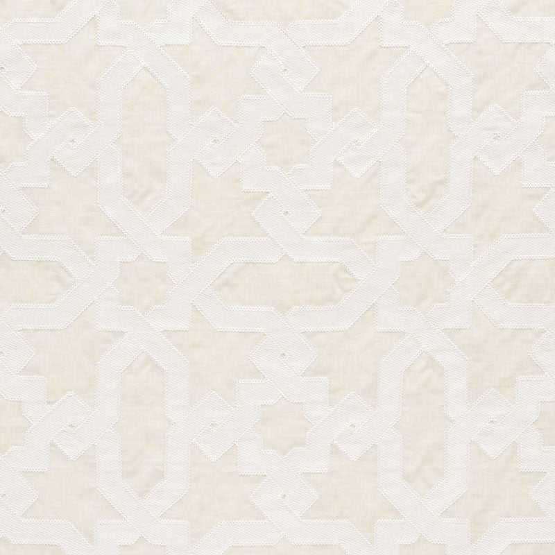 Cordoba Embroidery Linen 67574 by Schumacher Designer Fabric AU NATUREL II See Sample INDIA - </p><p>Repeat: Horizontal: 6 3/4" (17CM) and Vertical: 12 5/8" (32CM) 50 3/8" (128CM) - Swanky Fabrics -