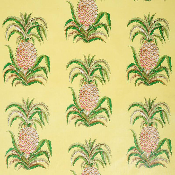 Pineapples Chintz Yellow 178803 by Schumacher Designer Fabric Isola Indoor/Outdoor 27.12" - Swanky Fabrics -