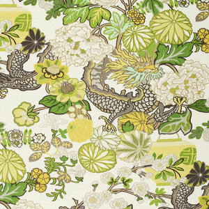 Schumacher Fabric Chiang Mai Dragon Citrus 173279