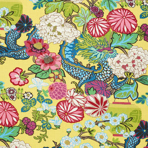 Schumacher Fabric Chiang Mai Dragon Yellow 173281