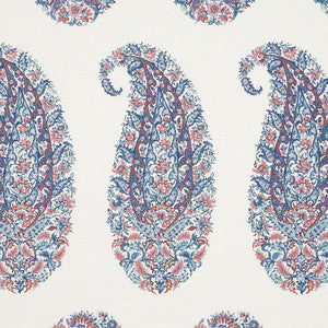 Schumacher Fabric Shirala Paisley Delft & Rose 173784