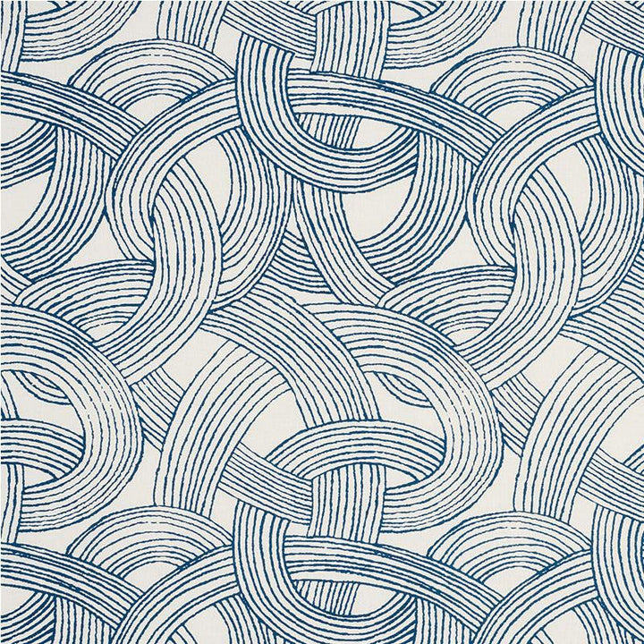 Freeform Blue 178710 by Schumacher Designer Fabric Freehand 17.88" - Swanky Fabrics -