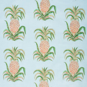 Schumacher Fabric Pineapples Chintz Sky 178801