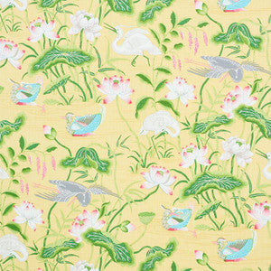 Schumacher Fabric Lotus Garden Yellow 179040