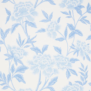 Schumacher Wallpaper Whitney Floral Blue 5004385