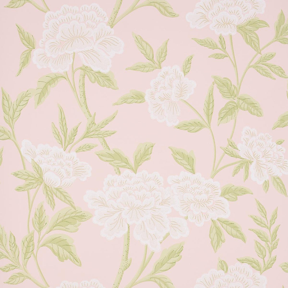 Whitney Floral Blush 5004386 by Schumacher Designer Wallpaper Orient Express 27.0" - Swanky Fabrics -
