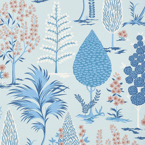 Schumacher Wallpaper Pandora Delft & Rose 5009960