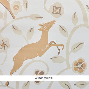 Schumacher Wallpaper Les Gazelles Au Bois Vinyl Natural 5010141