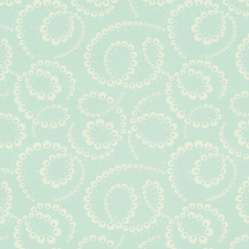 Dorian Seafoam 5010362 by Schumacher Designer Wallpaper Wallflowers 5.5" - Swanky Fabrics -