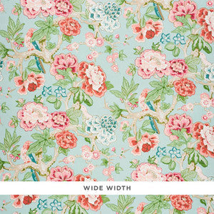 Schumacher Wallpaper Bermuda Blossoms Aqua 5010520