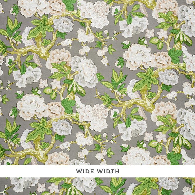 Bermuda Blossoms Slate 5010521 by Schumacher Designer Wallpaper Signature Schumacher 26.25" - Swanky Fabrics -
