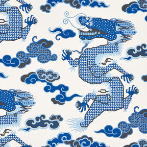 Schumacher Wallpaper Magical Ming Dragon Porcelain 5010600