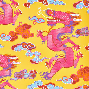 Schumacher Wallpaper Magical Ming Dragon Yellow 5010601