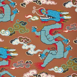 Schumacher Wallpaper Magical Ming Dragon Brown 5010602
