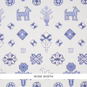 Schumacher Wallpaper Chuska Warp Print Blue 5010870