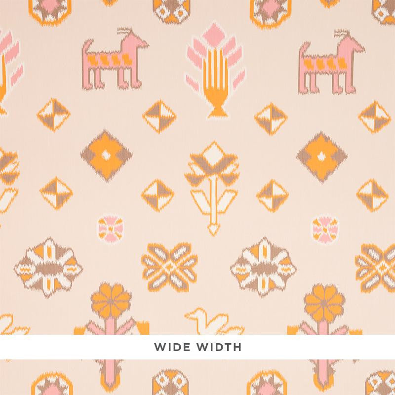 Chuska Warp Print Pink & Orange 5010871 by Schumacher Designer Wallpaper True West 10.0" - Swanky Fabrics -
