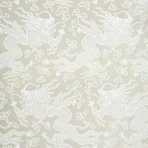 Schumacher Wallpaper Ruan Dragon Damask Warm Silver 5010880