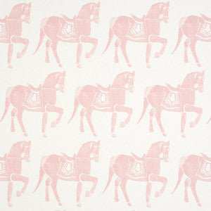 Schumacher Wallpaper Marwari Horse Pink 5011132