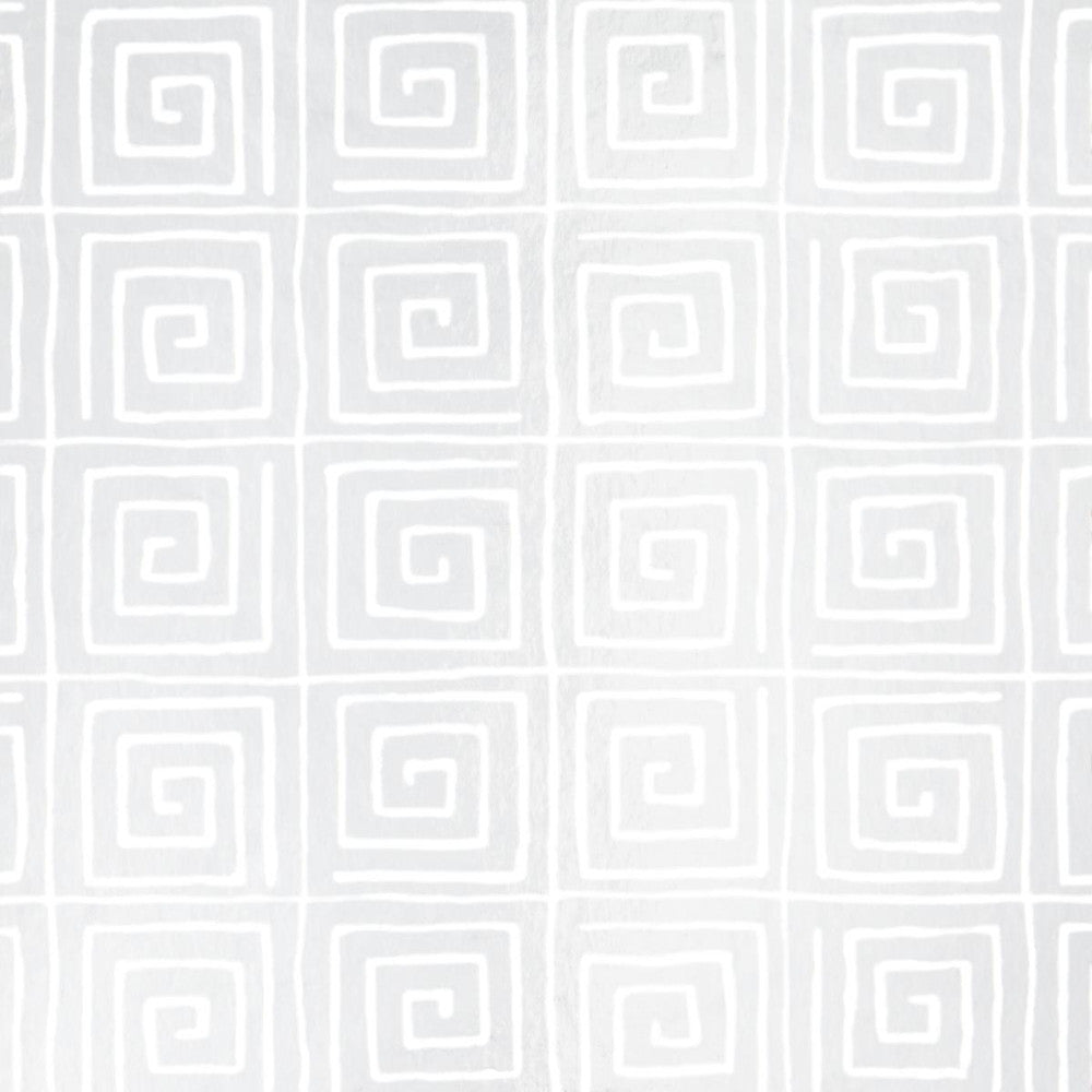 Trousdale Metallic Platinum Blanc 5012590 by Schumacher Designer Wallpaper Cristina Buckley 13.5" - Swanky Fabrics -