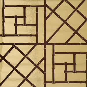 Schumacher Wallpaper Trellis Metallic Glam Gold 5012760