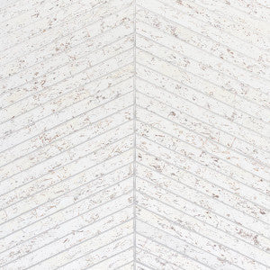 Schumacher Wallpaper Cork Herringbone White 5013010