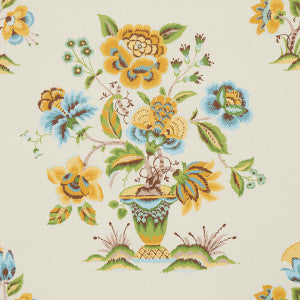 Schumacher Wallpaper Ashford Ochre & Sky 5013182