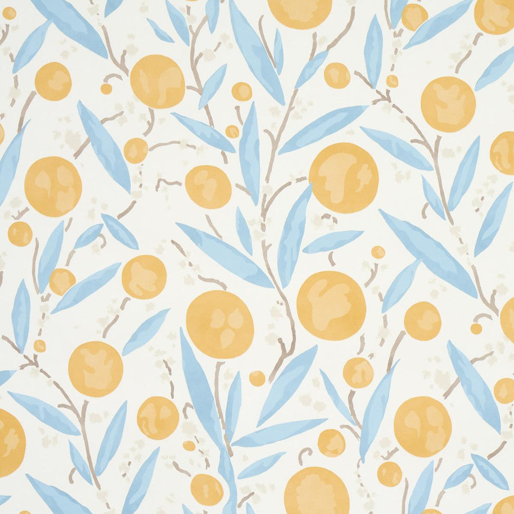 Mirabelle Yellow & Sky 5013200 by Schumacher Designer Wallpaper Schumacher Classics 18.0" - Swanky Fabrics -