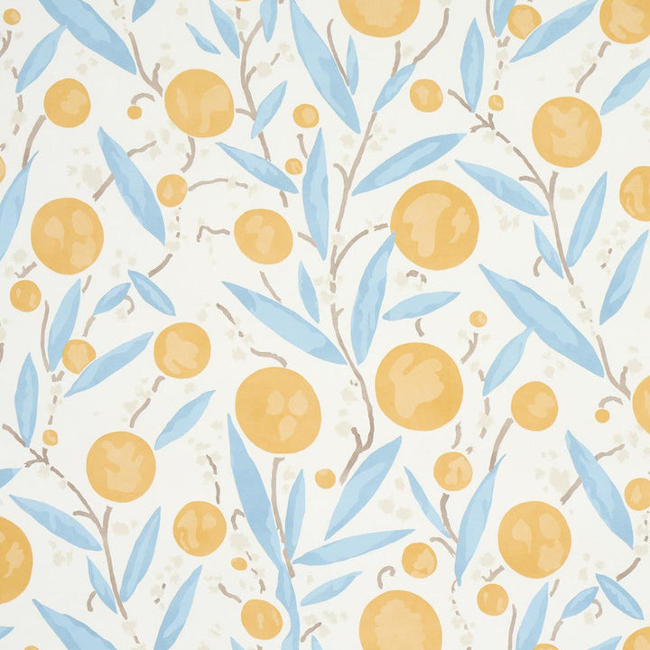 Mirabelle Yellow & Sky 5013200 by Schumacher Designer Wallpaper Schumacher Classics 18.0" - Swanky Fabrics -