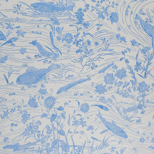 Schumacher Wallpaper Sea Garden Porcelain 5013280