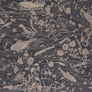 Schumacher Wallpaper Sea Garden Charcoal 5013281