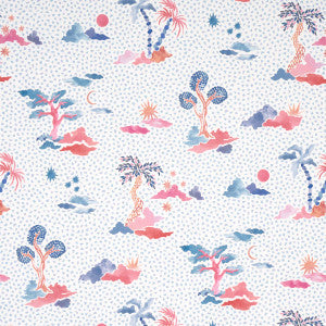 Schumacher Wallpaper Valletta Sky And Pink 5013520