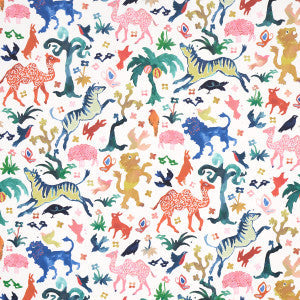 Schumacher Wallpaper Beasts Multi On Ivory 5013530