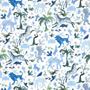 Schumacher Wallpaper Beasts Blue And Green 5013531