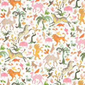 Schumacher Wallpaper Beasts Pink And Gold 5013532