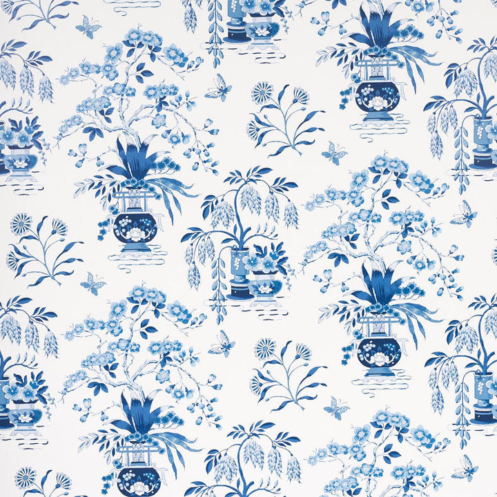 Ming Vase Porcelain 5013580 by Schumacher Designer Wallpaper Schumacher Classics 18.0" - Swanky Fabrics -