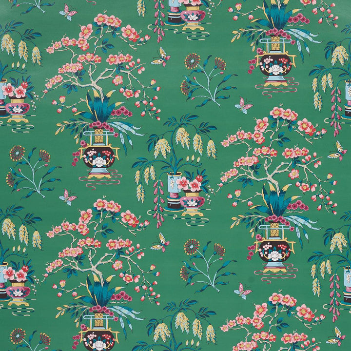 Ming Vase Jade 5013582 by Schumacher Designer Wallpaper Schumacher Classics 18.0" - Swanky Fabrics -